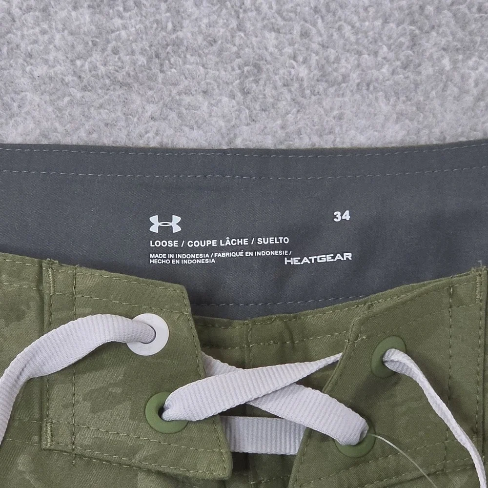 Under Armour Shore Break Board Shorts Mens 34 Trail Green Storm HeatGear NWT
